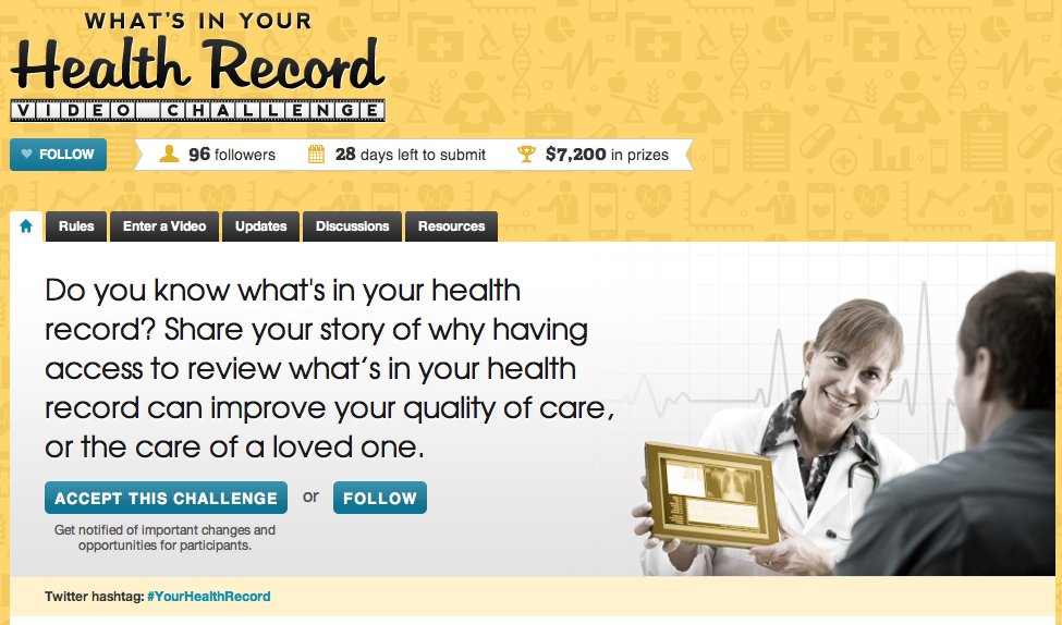 Home page of YourRecord.Challenge.Gov