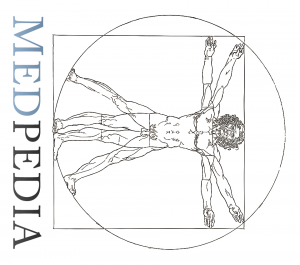 Medpedia logo tipped over