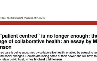 Millenson in BMJ: When “patient centred” is no longer enough: the challenge of collaborative health