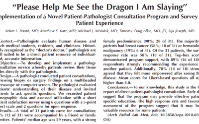 “Help me see the dragon I’m slaying”: pathologists meeting directly with patients