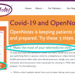 NEJM: OpenNotes/”OurNotes” releases its innovative pre-visit questionnaire for COVID-19 televisits