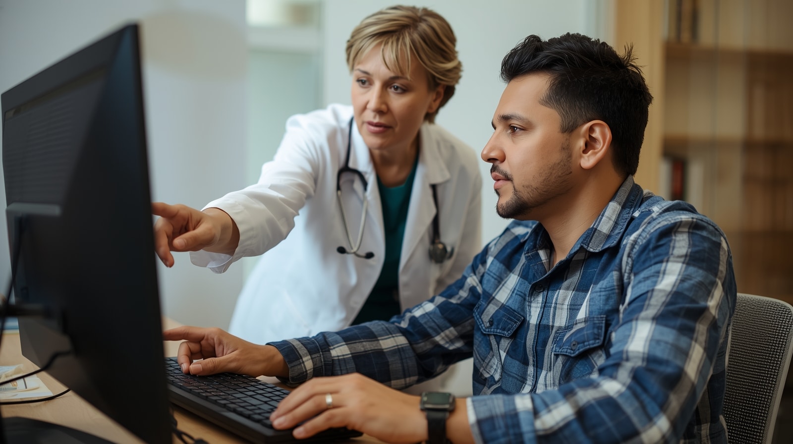Doctor collaborating with patient