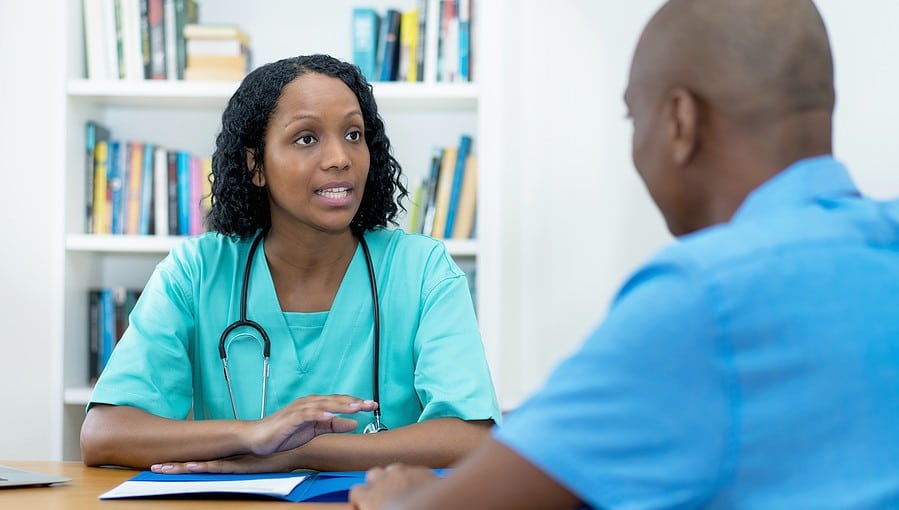 Doctor talking to a patient